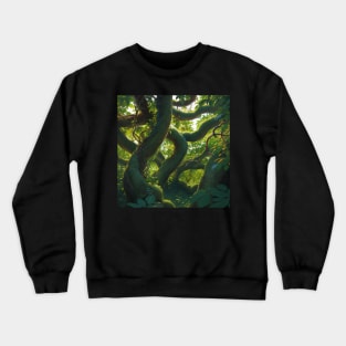 Close-Up Jungle Scene - Twisting Trees and Lianas Crewneck Sweatshirt